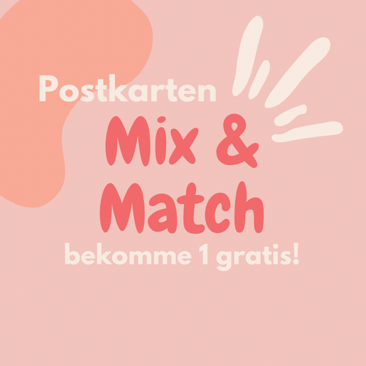 5+1 gratis | 6 x Postkarten Mix & Match